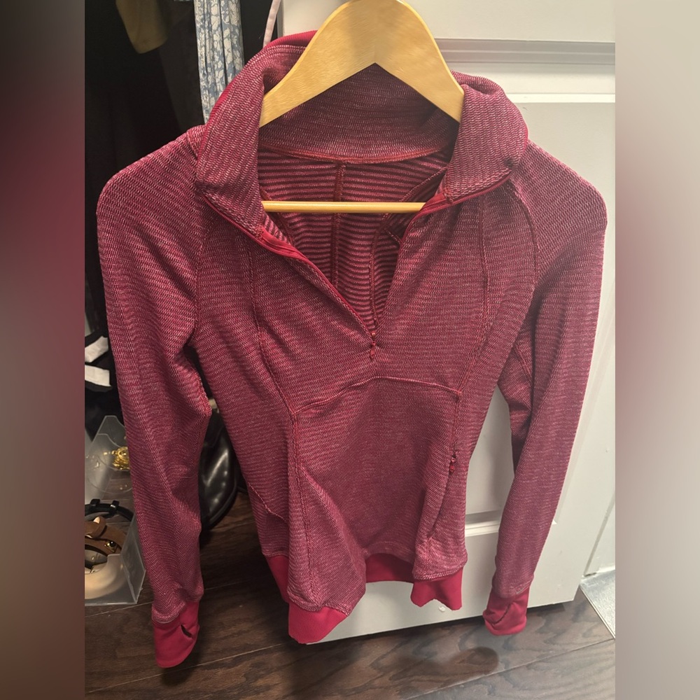 Red Quarter-Zip Pullover